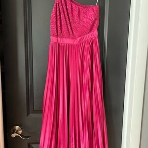 Lulu's Vibrant Pink Pleated Dress